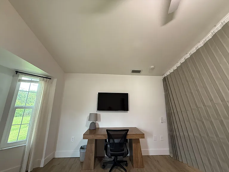 room has two small windows
