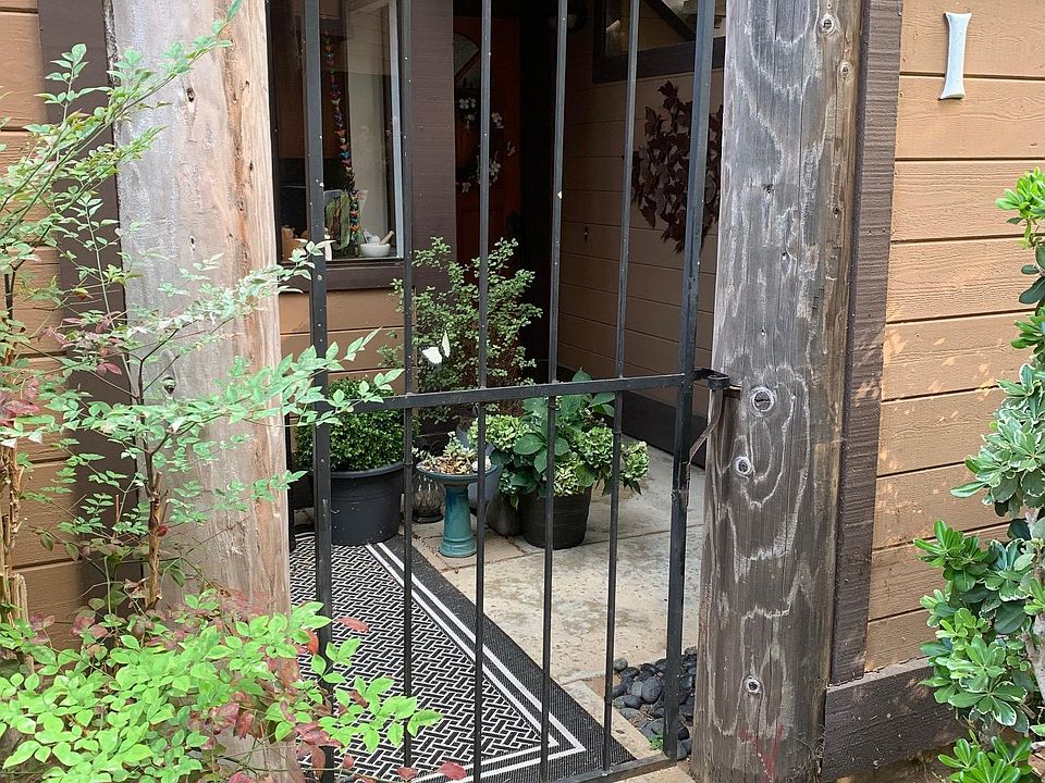 Private patio at front door with kitchen access