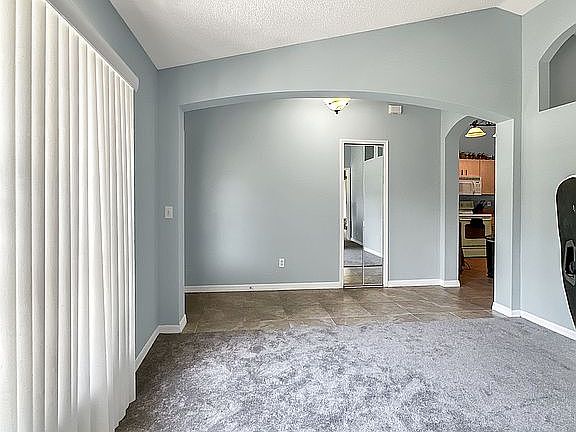 Diagonal view of living room