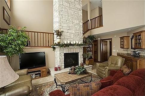 Fireplace takes center stage in this gorgeous great room