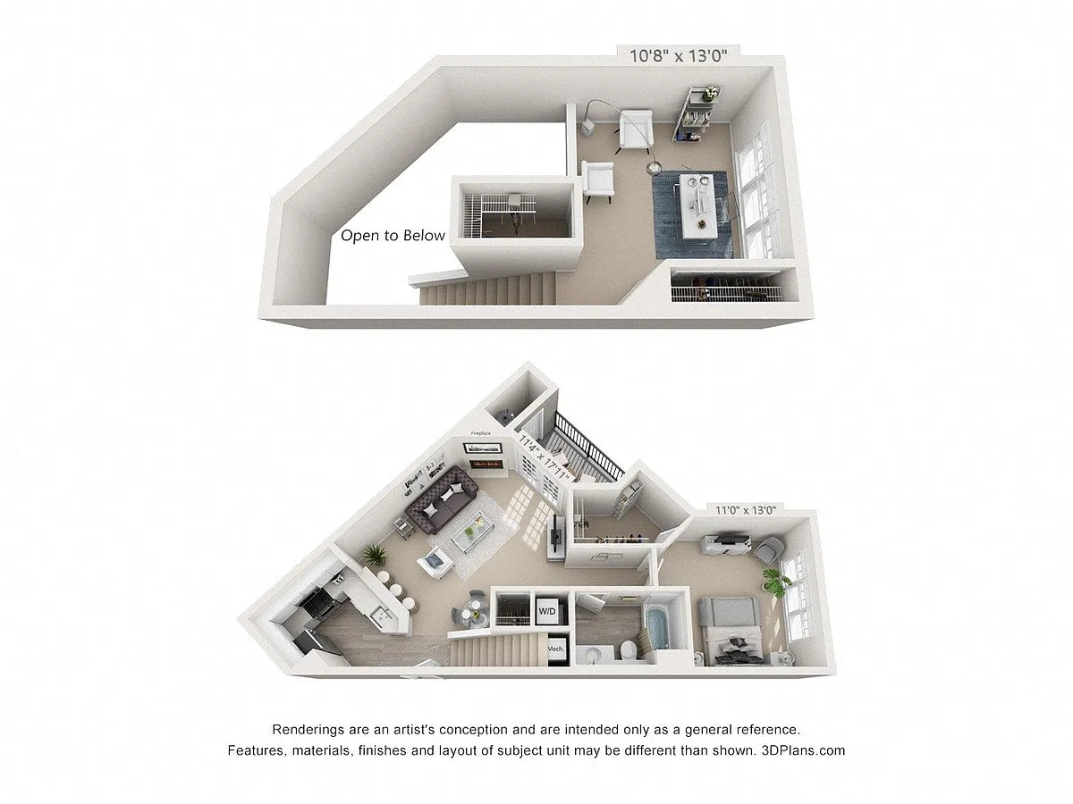 Floor plan Ashford Loft - Renovated