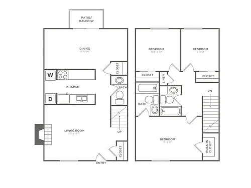 Floor plan Redwood (1188 SF)