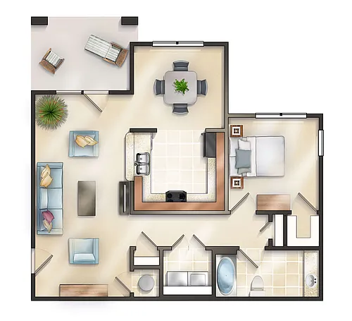 Floor plan The Fairfield with Balcony
