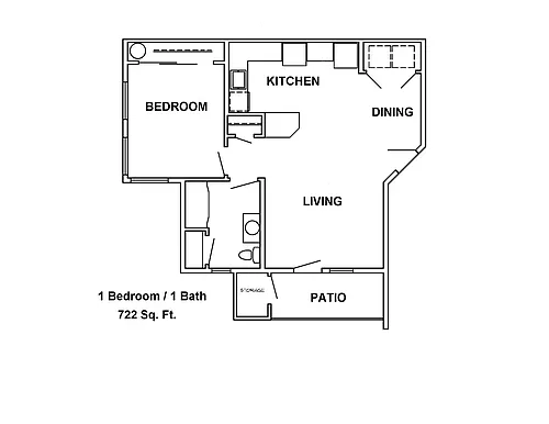 Floor plan 1 Bedroom 1 Bathroom