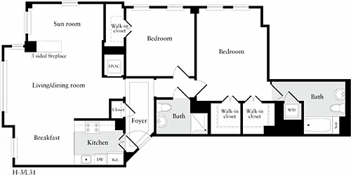 Floor plan 2 Bedrooms V
