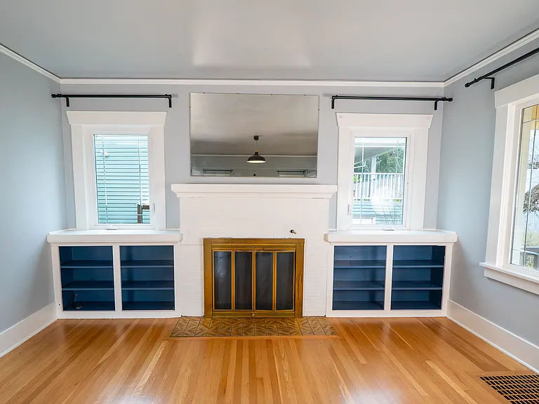 living room - built in book cases