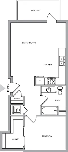 One-Bedroom, One-Bathroom 2D Floor Plans One-Bedroom, One-Bathroom 2D Floor Plans