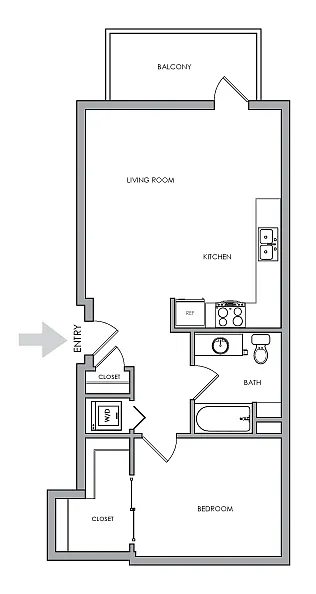 Floor plan 1X1 E - 1X1 E