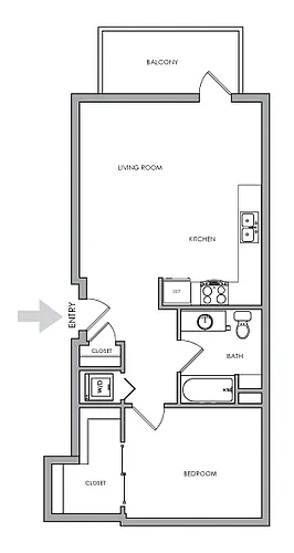 Floor plan 1X1 E - 1X1 E