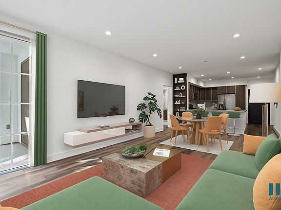 Open-Concept Living Room, Dining Room, Kitchen with Patio