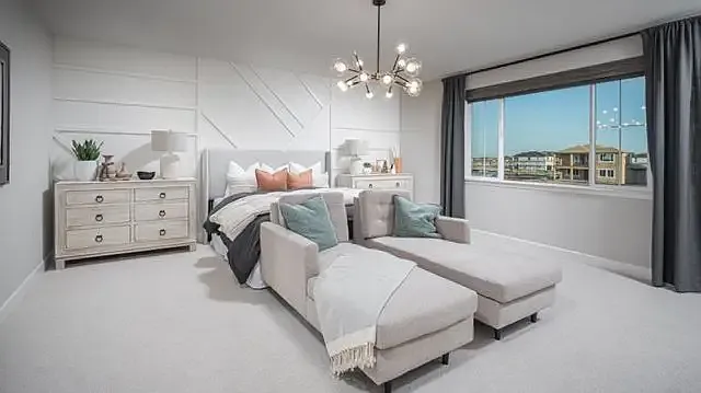 This is an idea of what the master room looks like. It has the same lap floors and not carpet. This is the model home picture.