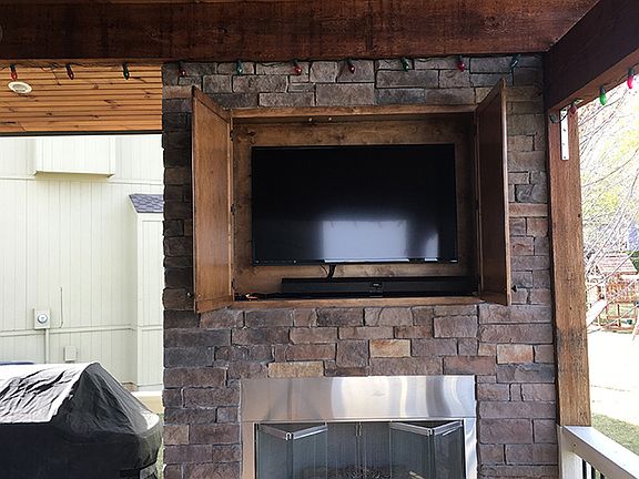 Gas Fireplace on deck