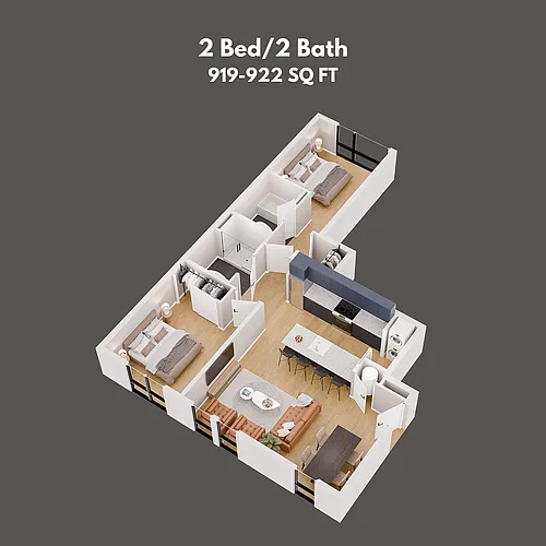 Floor plan 2 bed 2 bath