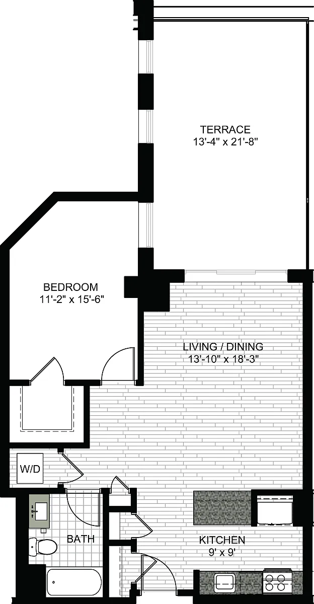 Floor plan 1 Bedroom P