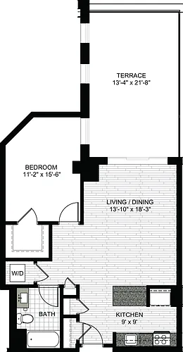Floor plan 1 Bedroom P