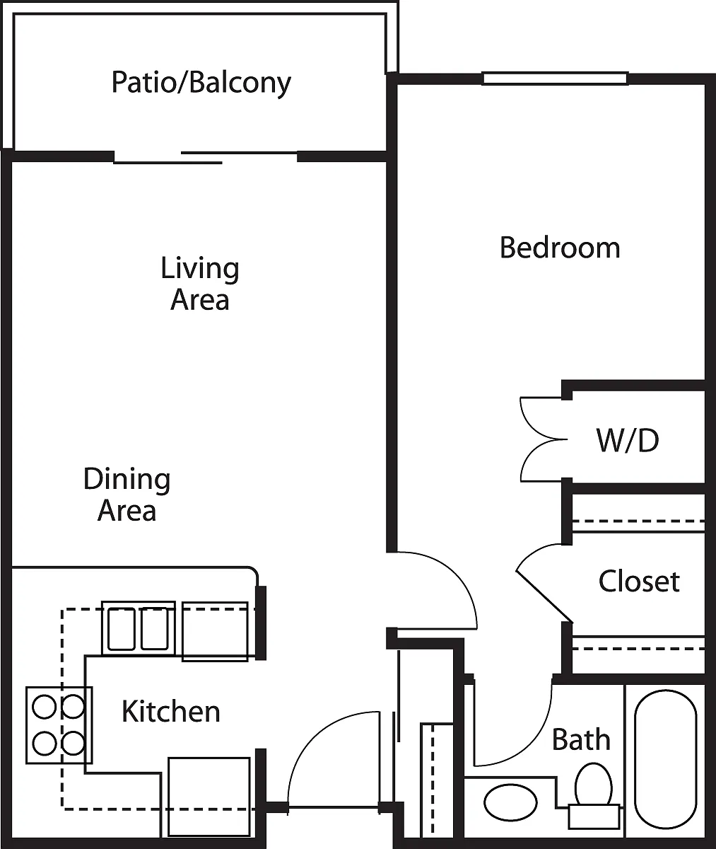 Floor plan One-Bedroom One-Bath