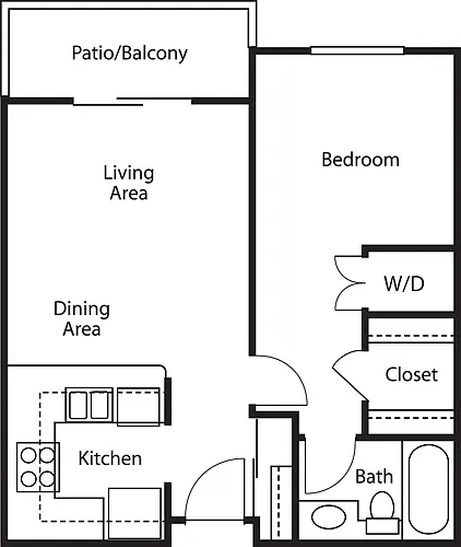 Floor plan One-Bedroom One-Bath