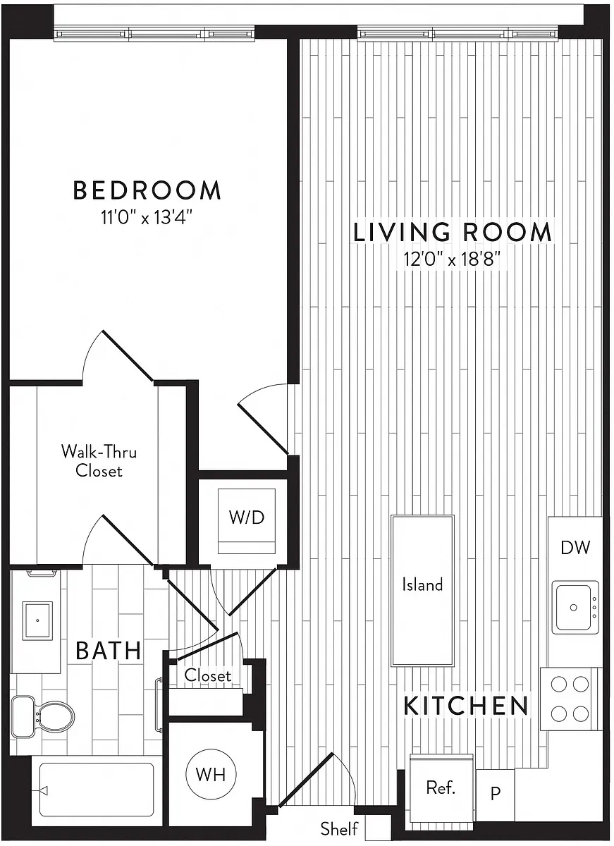 Floor plan A3 - 1 Bed_1 Bath