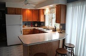 Island, sliding door to deck