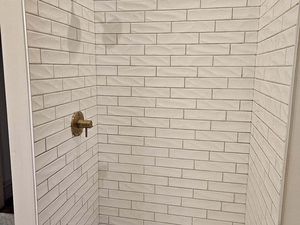Walk-in shower in the main bathroom