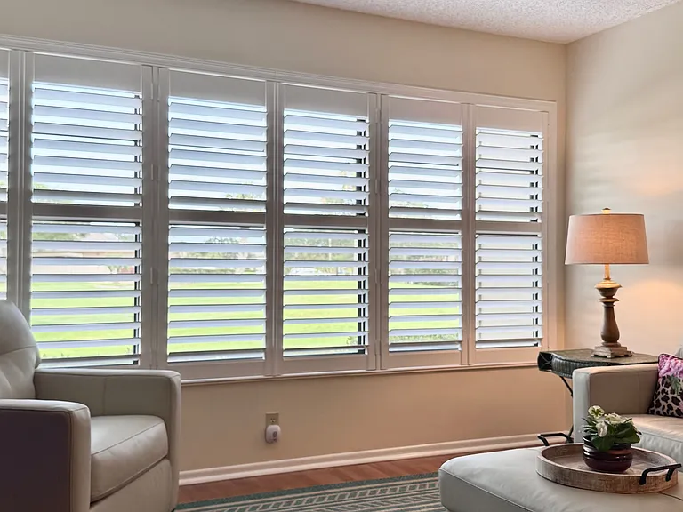 Beautiful plantation shutters in the living area and bedroom!