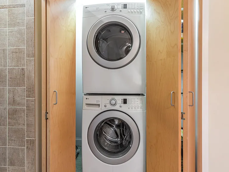 In-unit washer/dryer (located in the bathroom)