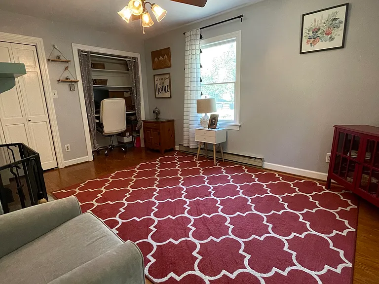 Downstairs right bedroom/office suite with private bathroom and shower