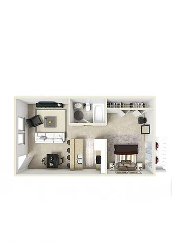 Floor plan 1BR - 1BTH