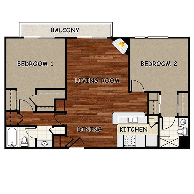 Floor plan 2Bedroom Deauville