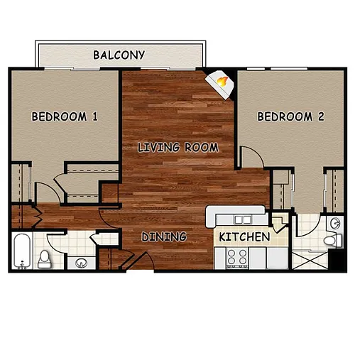 Floor plan 2Bedroom Deauville