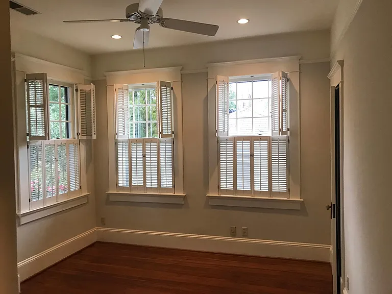 Bedroom with large windows