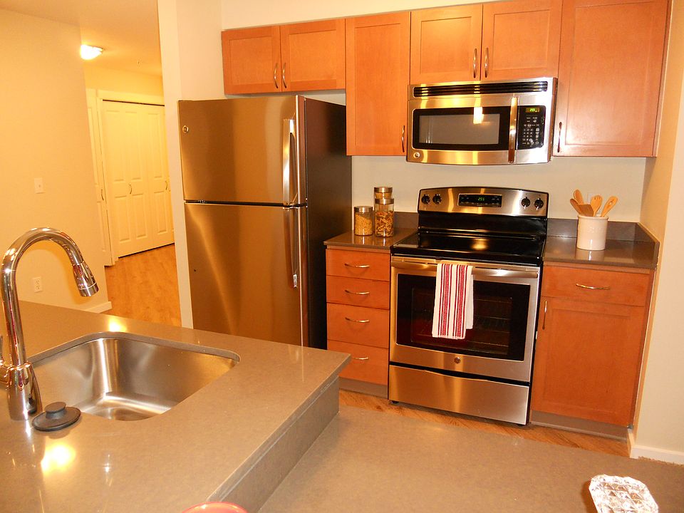 Sparkling stainless appliance & quartz counters