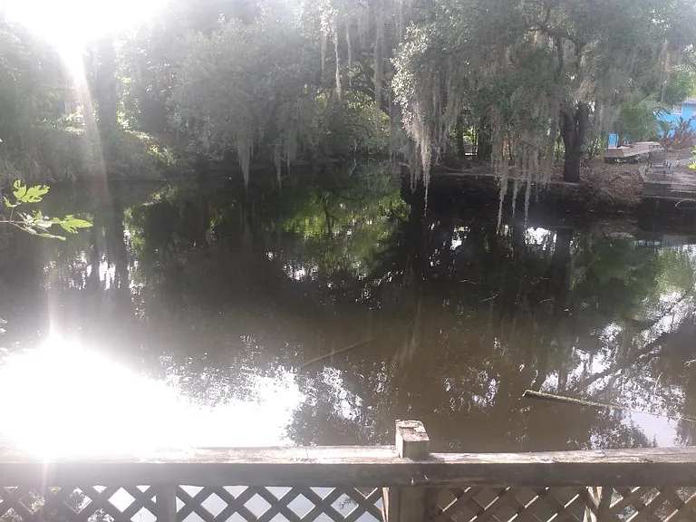The most picturesque view over the Oak Creek from the fishing dock.