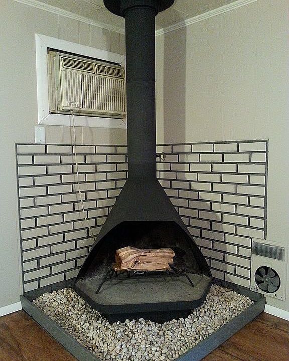 Wood burning fireplace