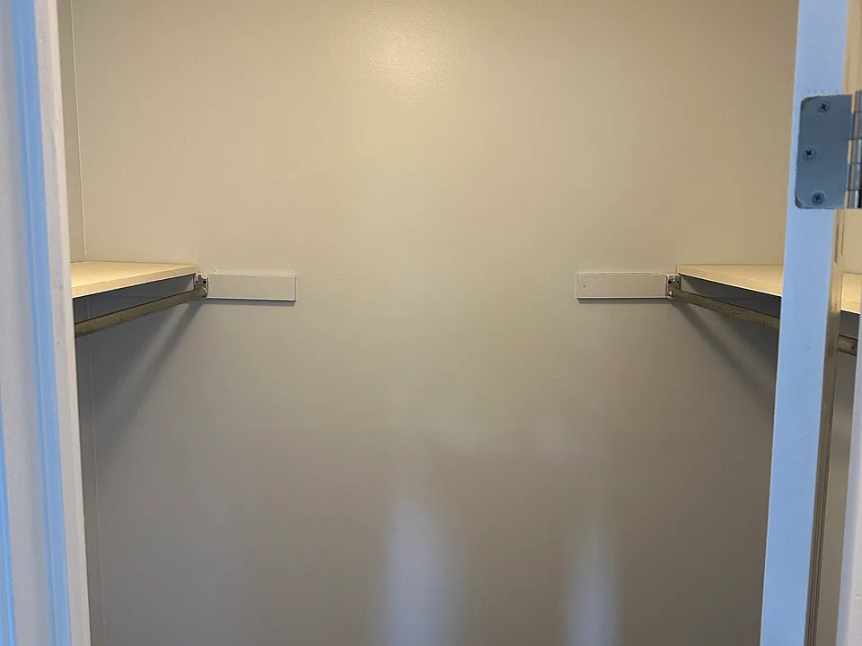 Walk in closet in master bedroom