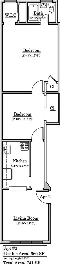 2 bed, 660 sqft, $2,300 — Photo 1