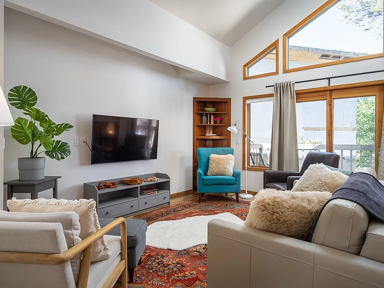 Living room. The home comes with internet and utilities.