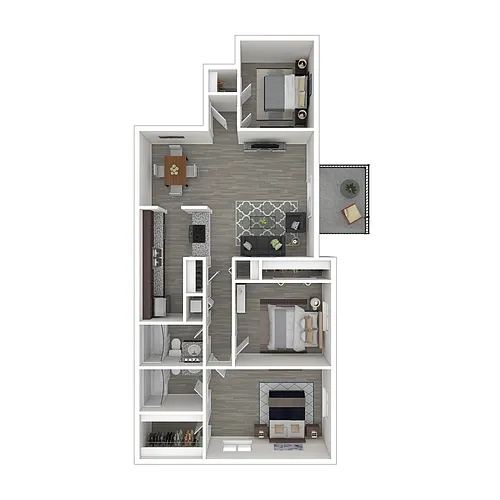 Floor plan C1 | 3 Bed | 2 Bath | Signature