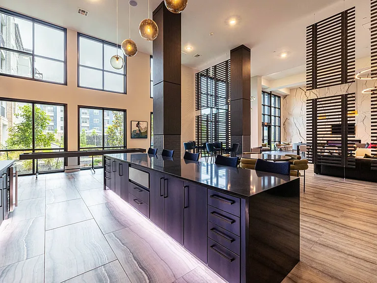 Clubhouse Kitchen with Lounging Areas