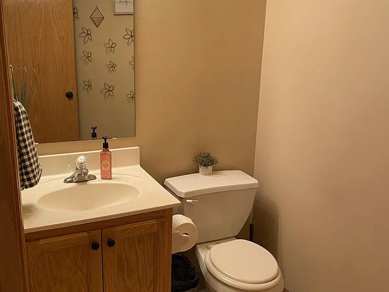 Half bath on lower level.