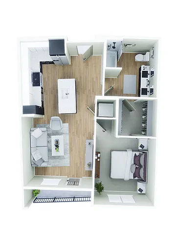 Floor plan 1BD, 1BTH A5