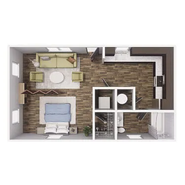 Floor plan 0 x 1- S2 375 SQ FT