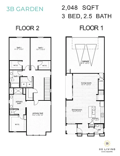 Floor plan 3B Garden