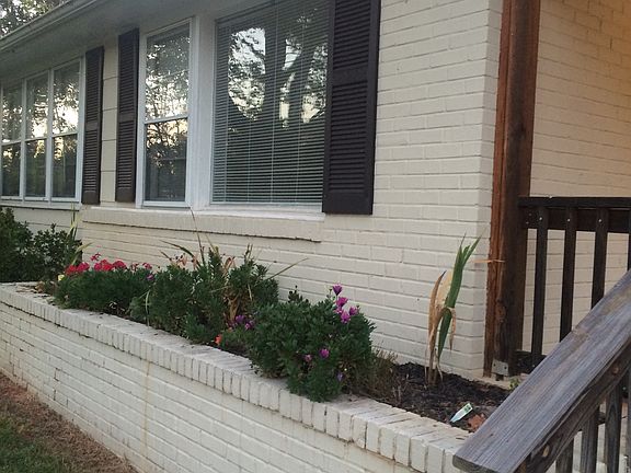 Flower bed near front steps