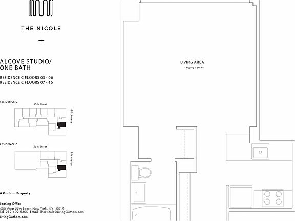 2nd image of 400 W 55th St APT 9C