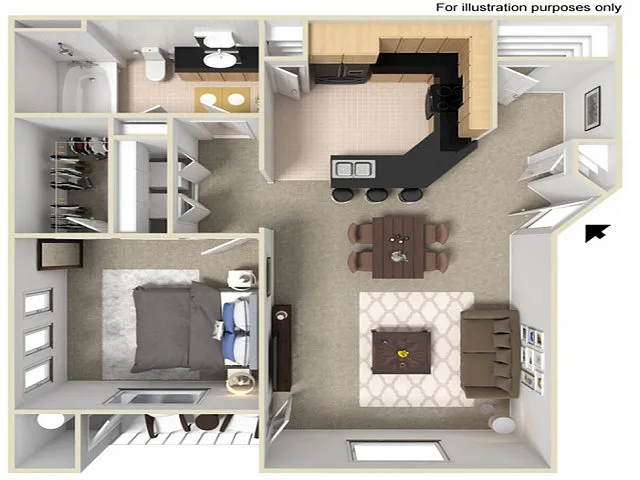 Floor plan 1X1 Sierra