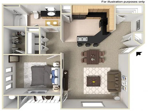 Floor plan 1X1 Sierra
