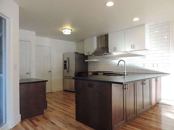 Kitchen with doors for Pantry and Garage