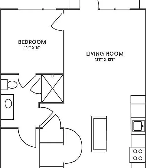 1 Bedroom, 1 Bathroom 1 Bedroom, 1 Bathroom