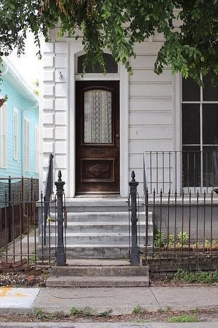 Front entrance (left side of double)
